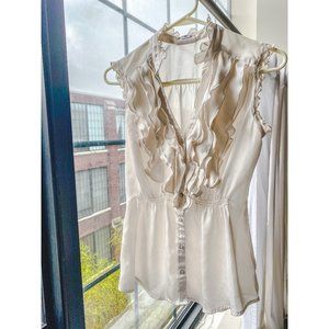 Silk work ruffle blouse